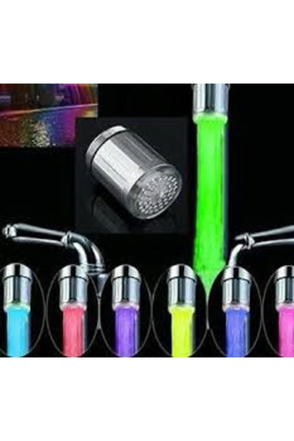 KaramanStore Su Tasarruflu Pilsiz Renkli Banyo Mutfak Işıklı Musluk Başlığı