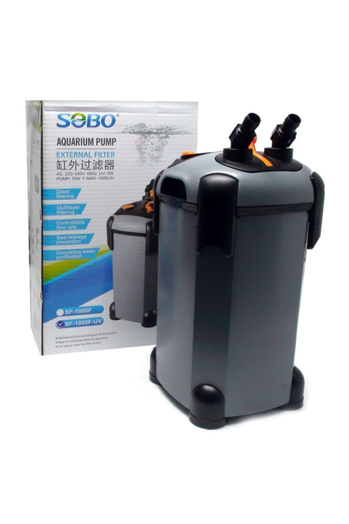 Sobo Akvaryum Dış Filtre Sf-1000f+uv Işık 10w. 1000 Lt/saat