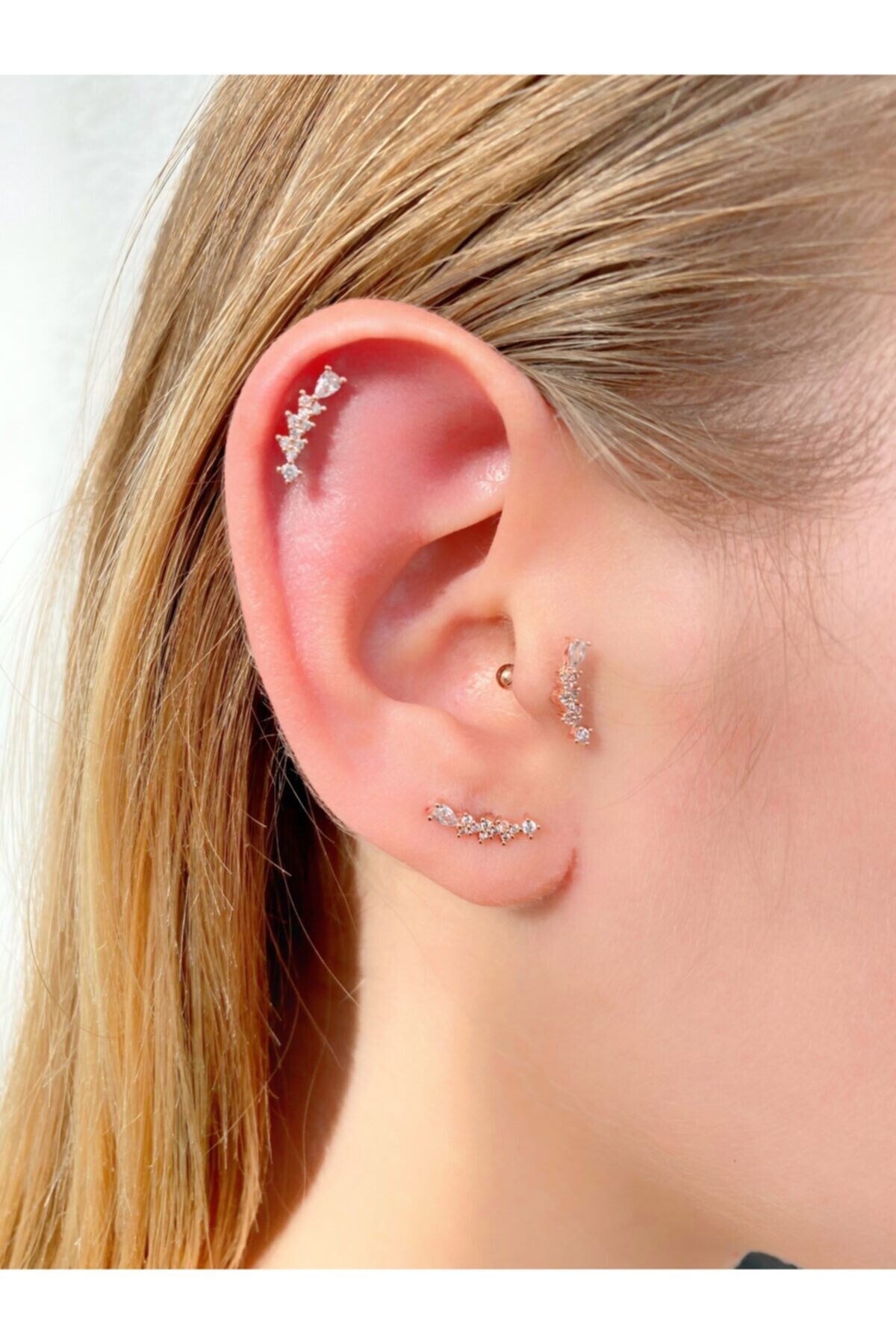 TAKIKRALI Taşlı Helen Rose Tragus,helix,kıkırdak Piercing