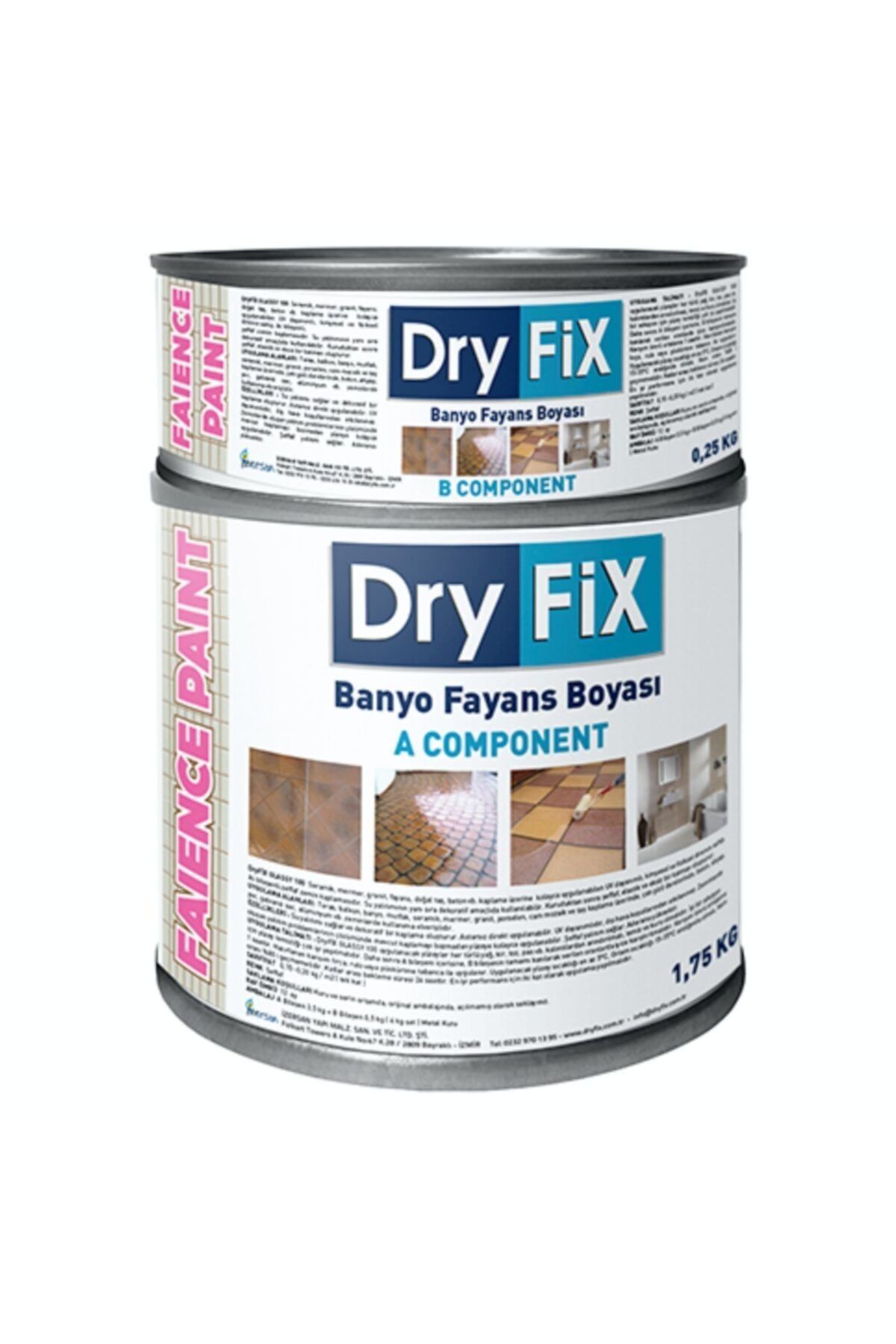 Dryfix Faince Paint 2kg-fayans Seramik Mermer Boyası-beyaz-parlak-kolay Uygulanır-kimyasala Dayanır