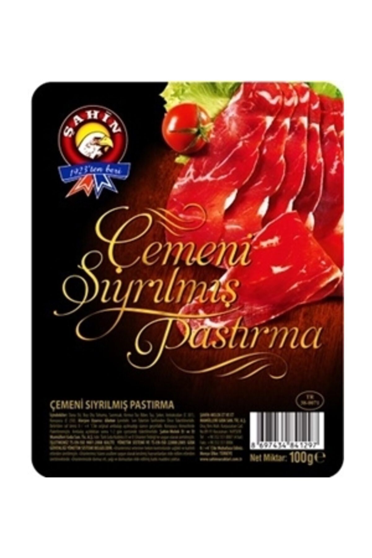 Şahin Çemensiz Pastırma 90 gr