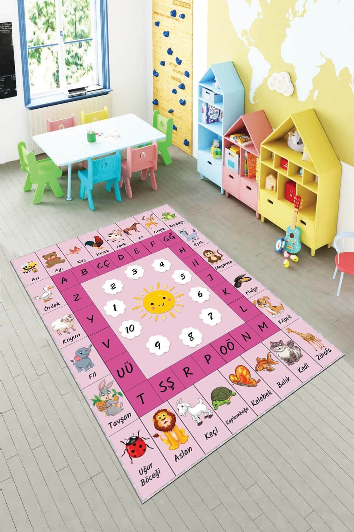 Viva Weaver's Kaymaz Taban Makinede Yıkanır Eğitici Çocuk Halısı Ar241