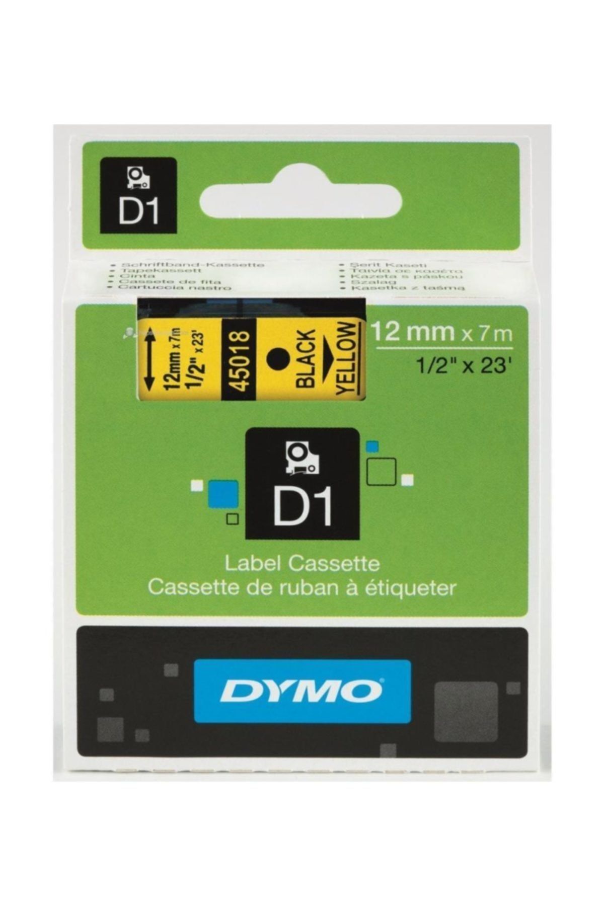 Dymo Şerit D1 12mmx7mt Sarı/siyah 720580 45018