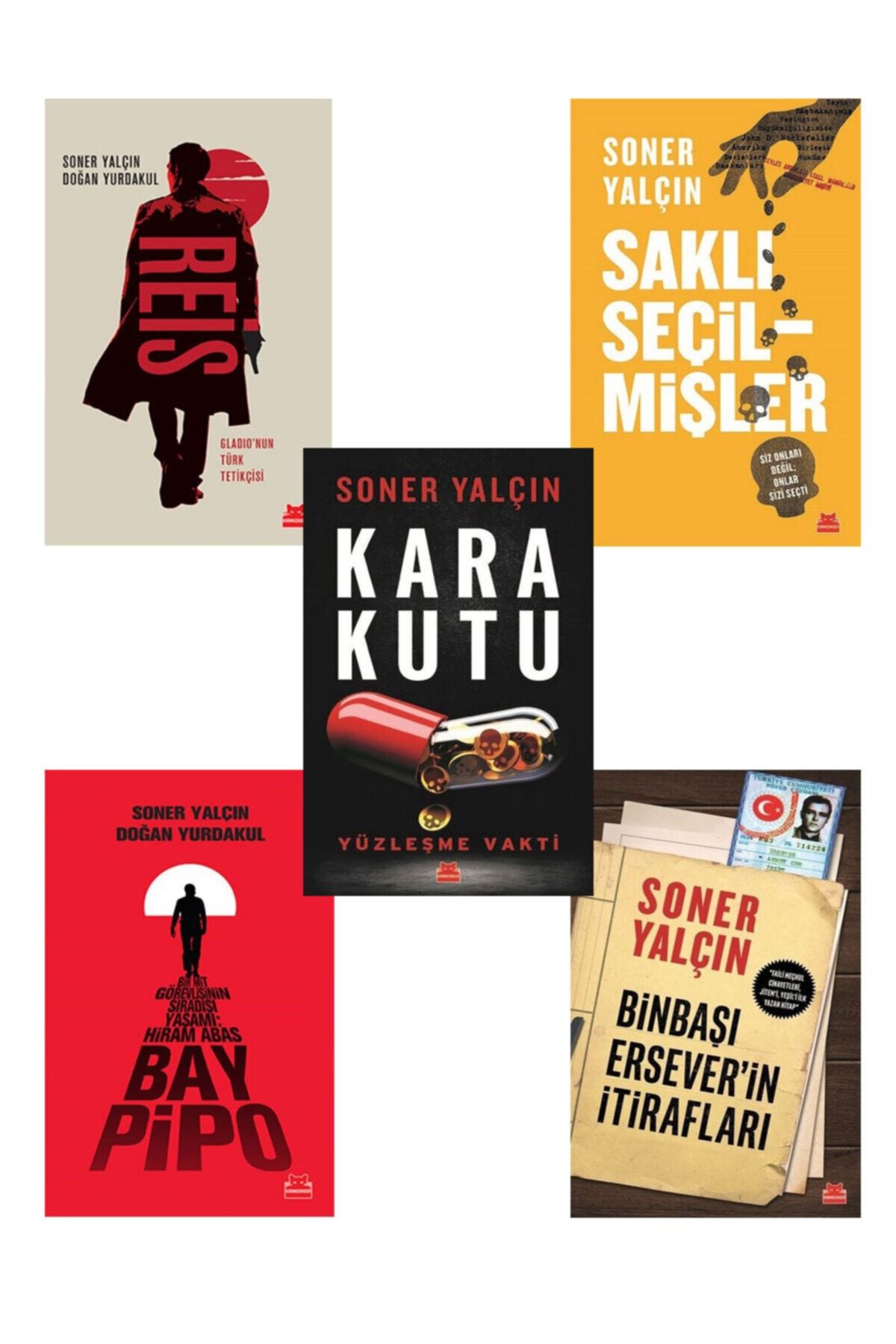 Kırmızı Kedi Yayınevi Soner Yalçın 5kitap Set(kara Kutu, Saklı Seçilmişler, Reis, Bay Pipo, Binbaşı Ersever'in Itirafları)