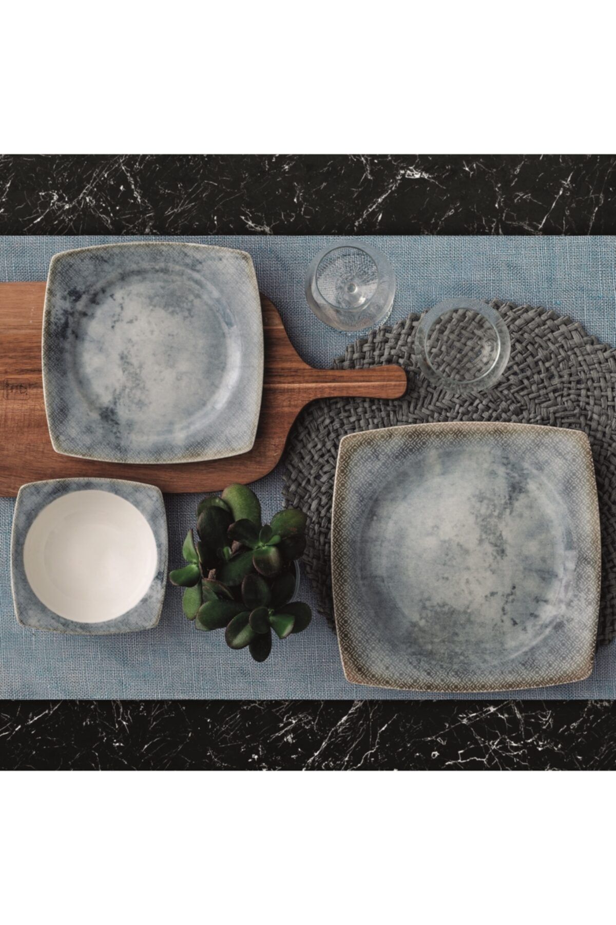 Güral Porselen Elegant Kare 24 Parça Yemek Seti