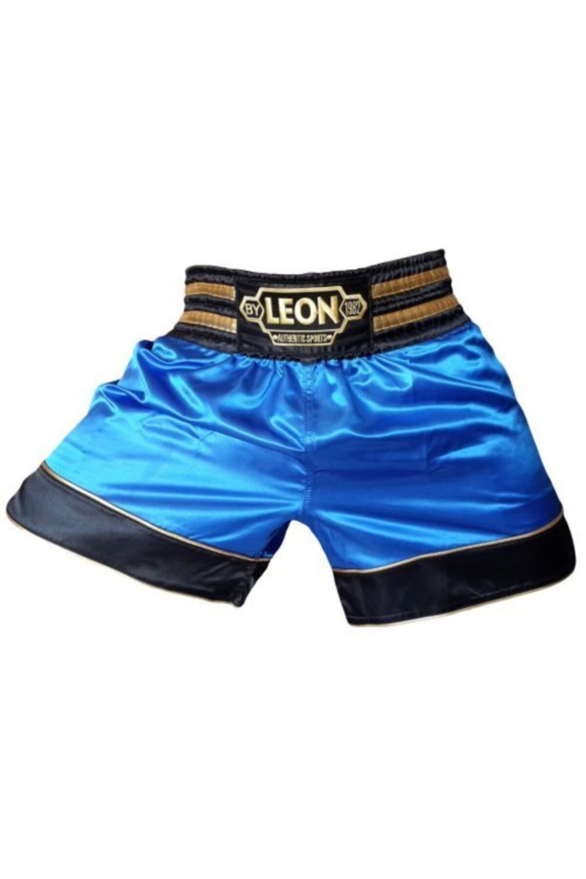 By Leon 1982 Unisex Mavi Gold Star Muay Thai Kick Boks Şortu