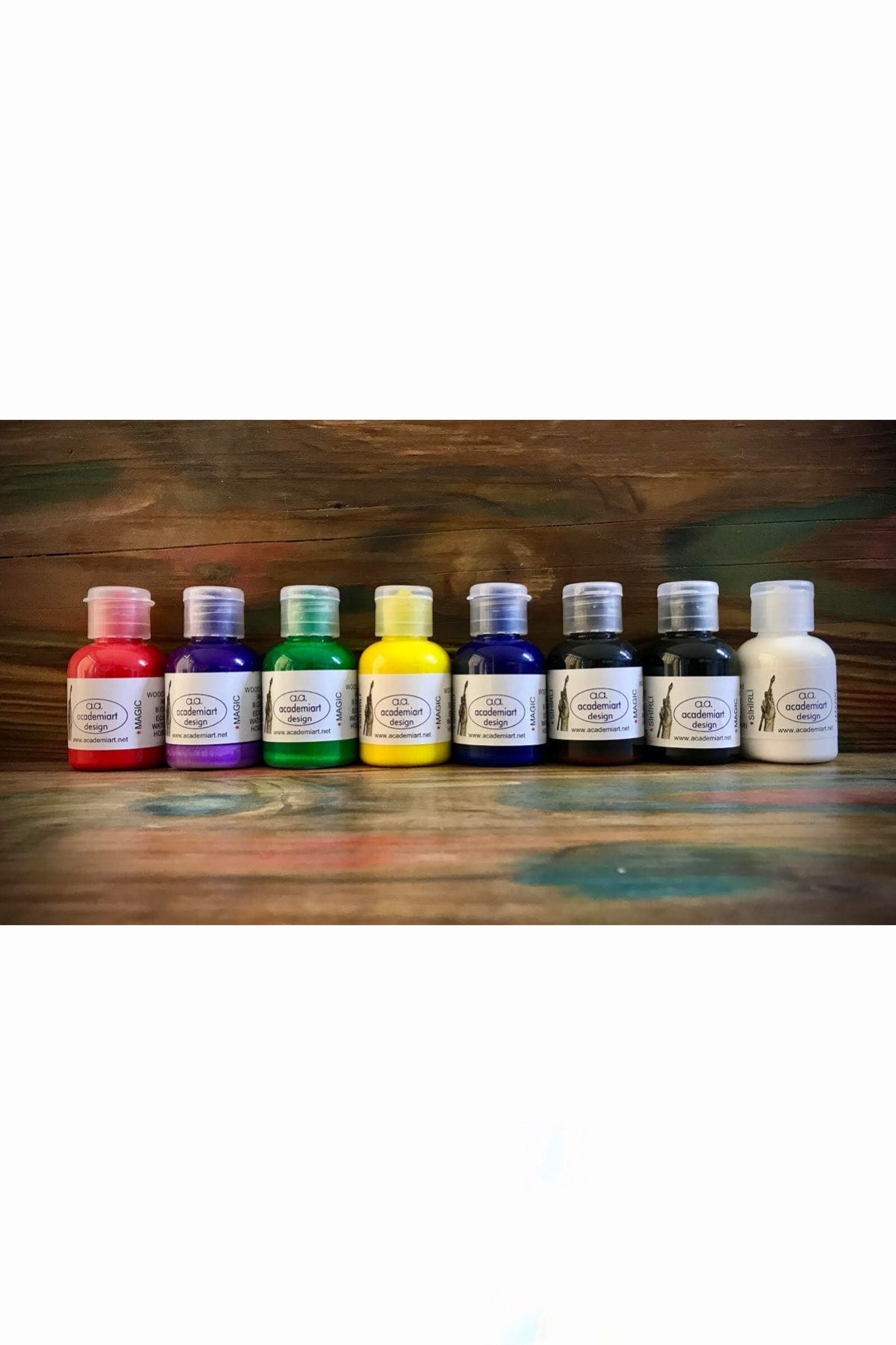 academiart design Giysi Ahşap Deri Seramik Metal Kumaş Toprak Çok Amaçlı Su Bazlı Akrilik Sihirli Hobi Boyası 30 ml