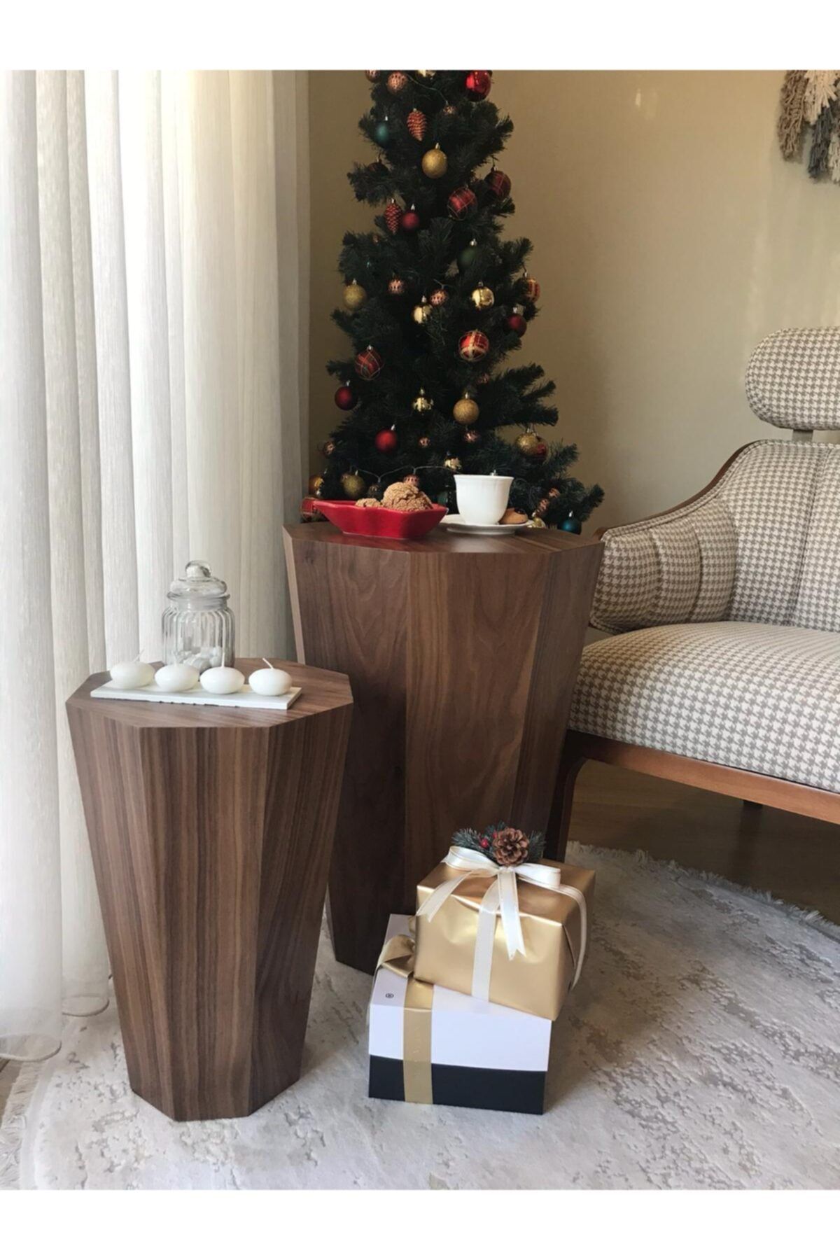 Dipole Furniture Gen 01 Doğal Ahşap Kaplama Sehpa