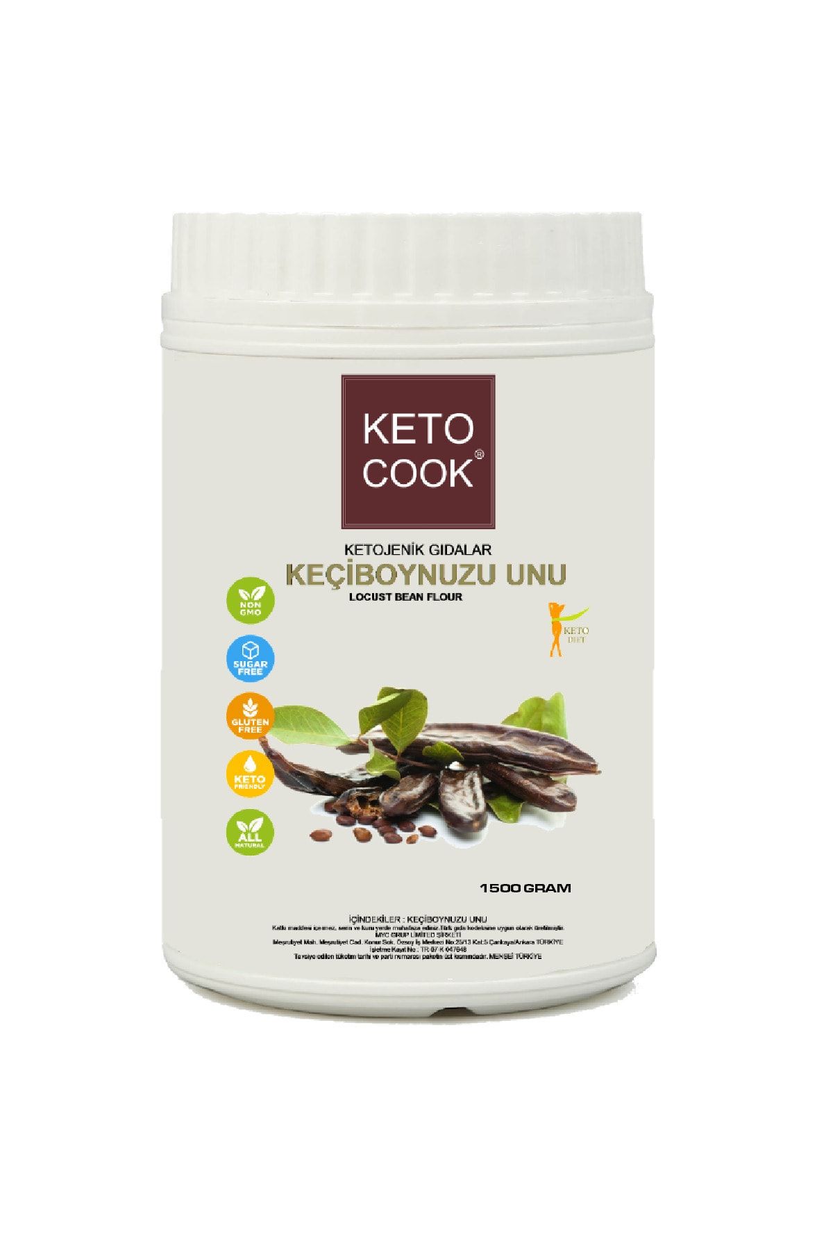 KetoCook Ketojenik Glutensiz Keçiboynuzu Unu 1500 Gram