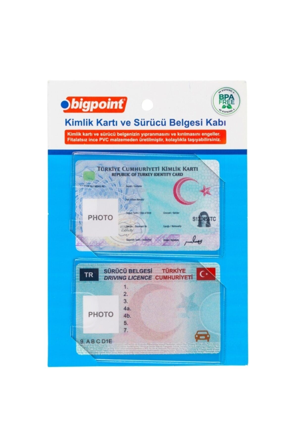 Bigpoint Kimlik Ve Ehliyet Kabı Şeffaf 86x54 Mm 2'li Set