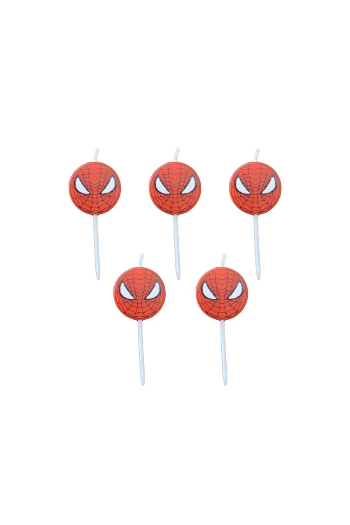 Niyet Mum - Pasta Mumu - Doğum Günü - Spider Man - Örümcek Adam - 5 Adet - 2,50cm