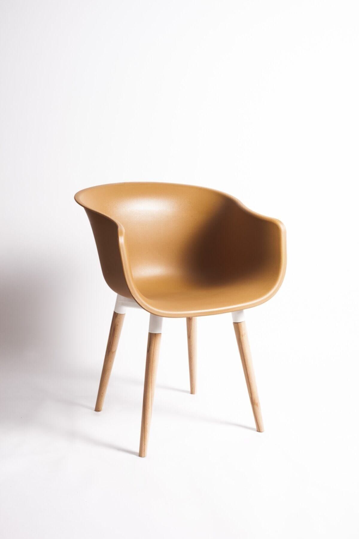 SF SANDALYE FABRİKASI Bej Teak Edura Eames Sandalye