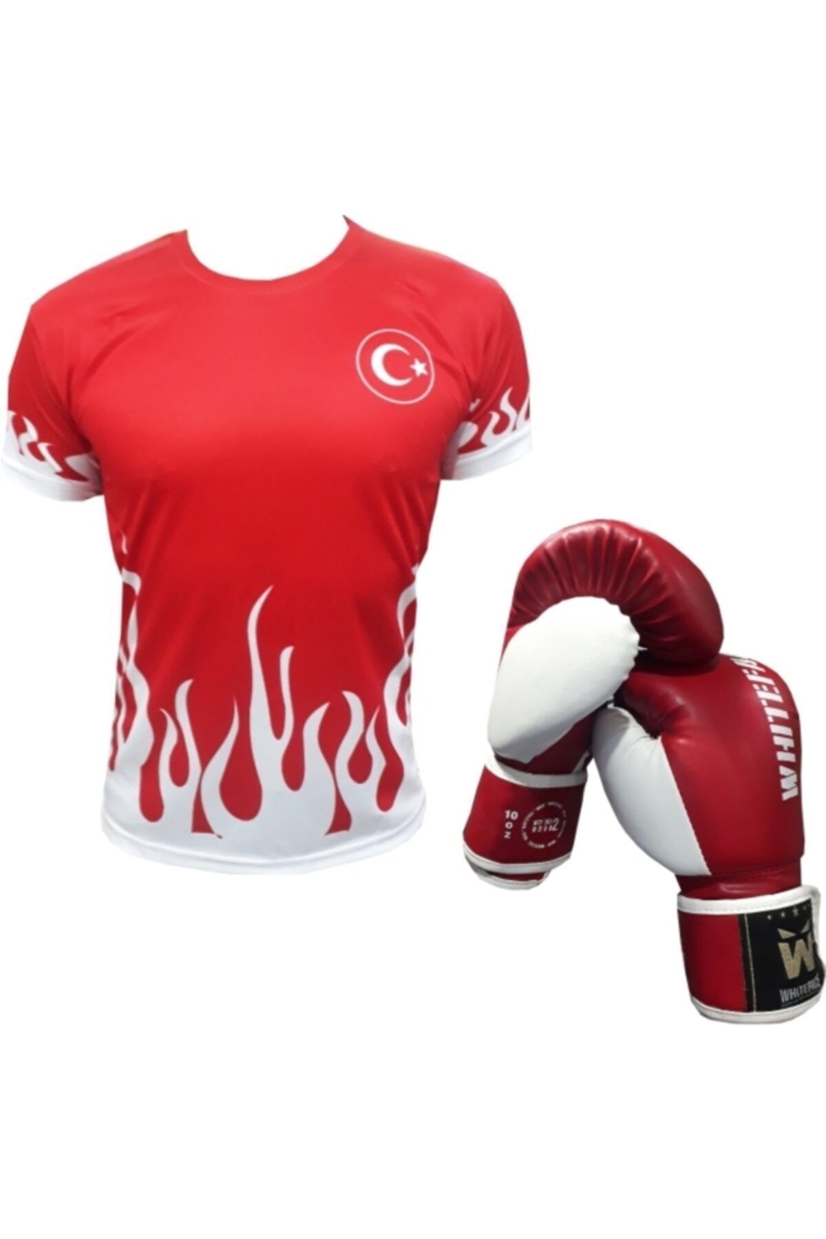 whiteface Kırmızı Boks Eldiveni Kickboks Eldiveni 10 Oz Türkiye Tişörtü