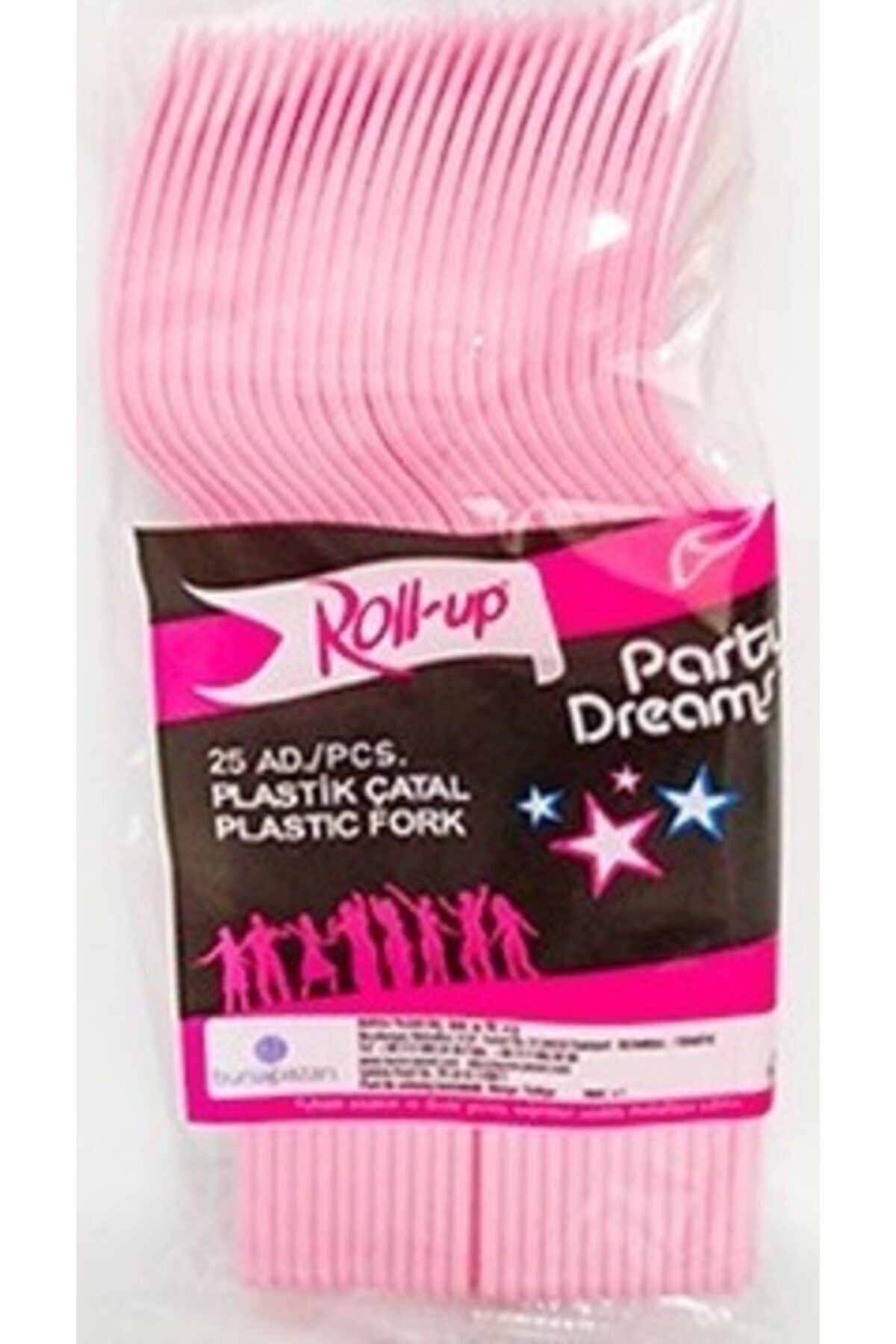 Rullup 25 Li Plastik Pembe Çatal