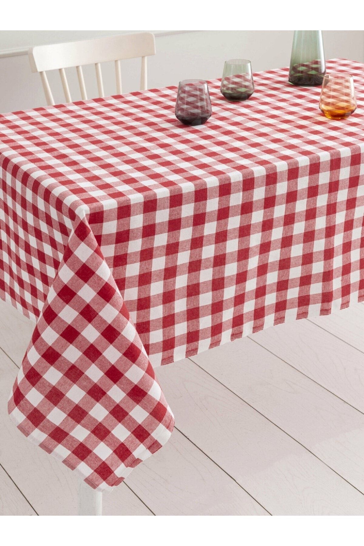 atakum home kirmizi ekose kareli desen zefir kumas mutfak masa ortusu 150x150 fiyati yorumlari trendyol