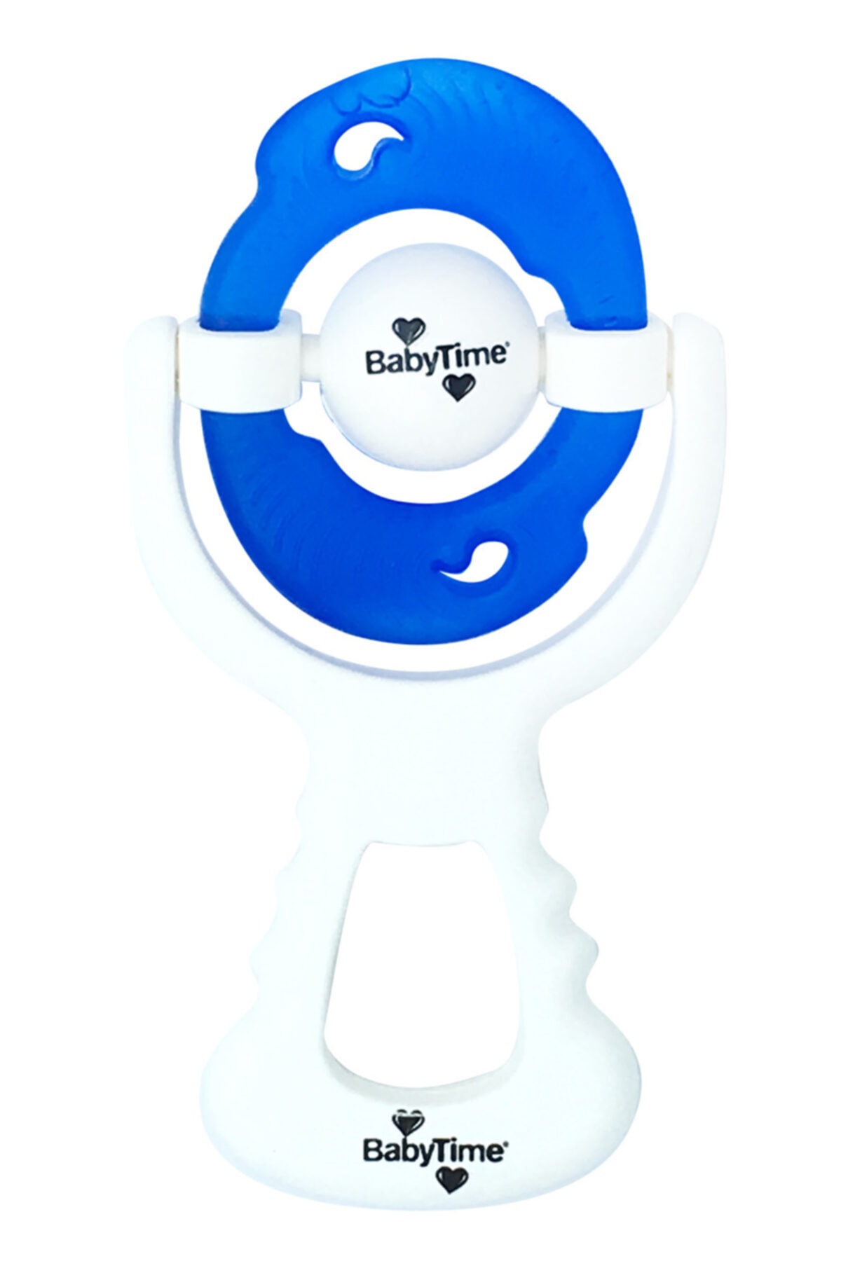 Babytime Babytime Mavi Beyaz Çıngıraklı Sulu Diş Kaşıyıcı