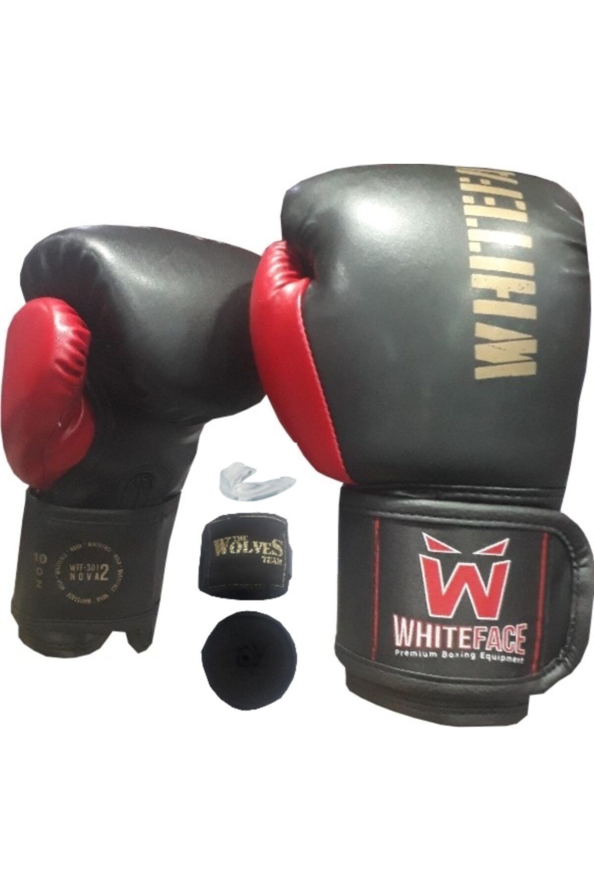 whiteface Boks Eldiveni & Kıckboks Eldiveni & Muay Thaı Eldiveni + Bandaj + Dişlik ( Whıteface )
