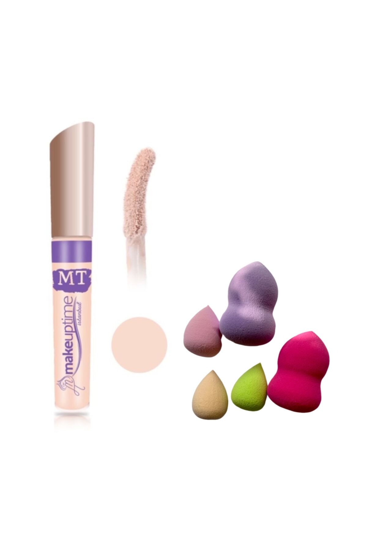 Lusso Cosmetics Makyaj Süngeri Hediyeli Mt Göz Altı Likit Kapatıcı Açık Ton 10