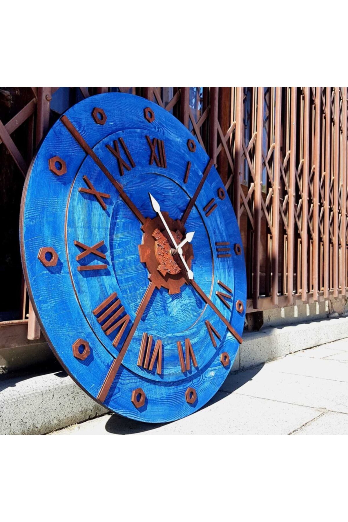 Dekoritim Premıum Rusty Tıme (özgün Tasarım) Ahşap Dekoratif Saat (50 Cm)