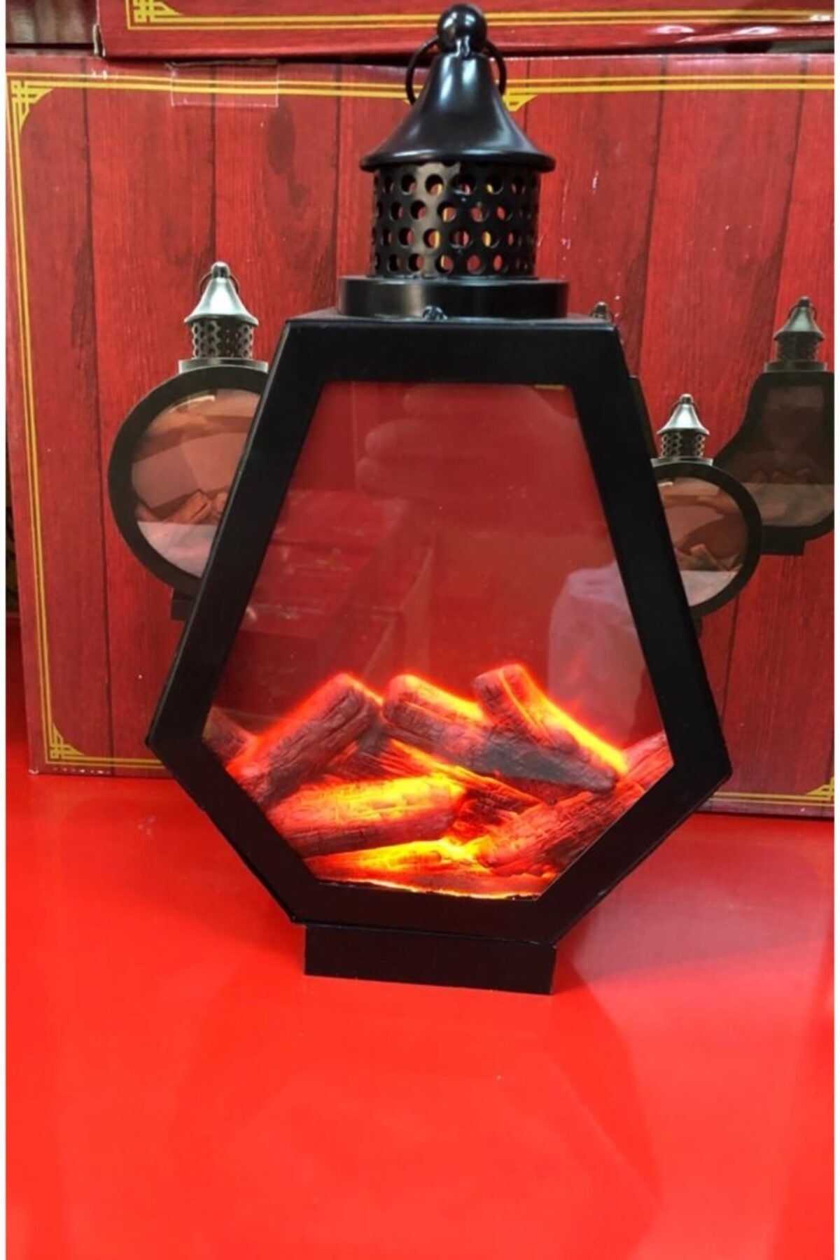 cosy home gift Lüx Led Ekran Aydınlatma Şömine Alevli Görünüm