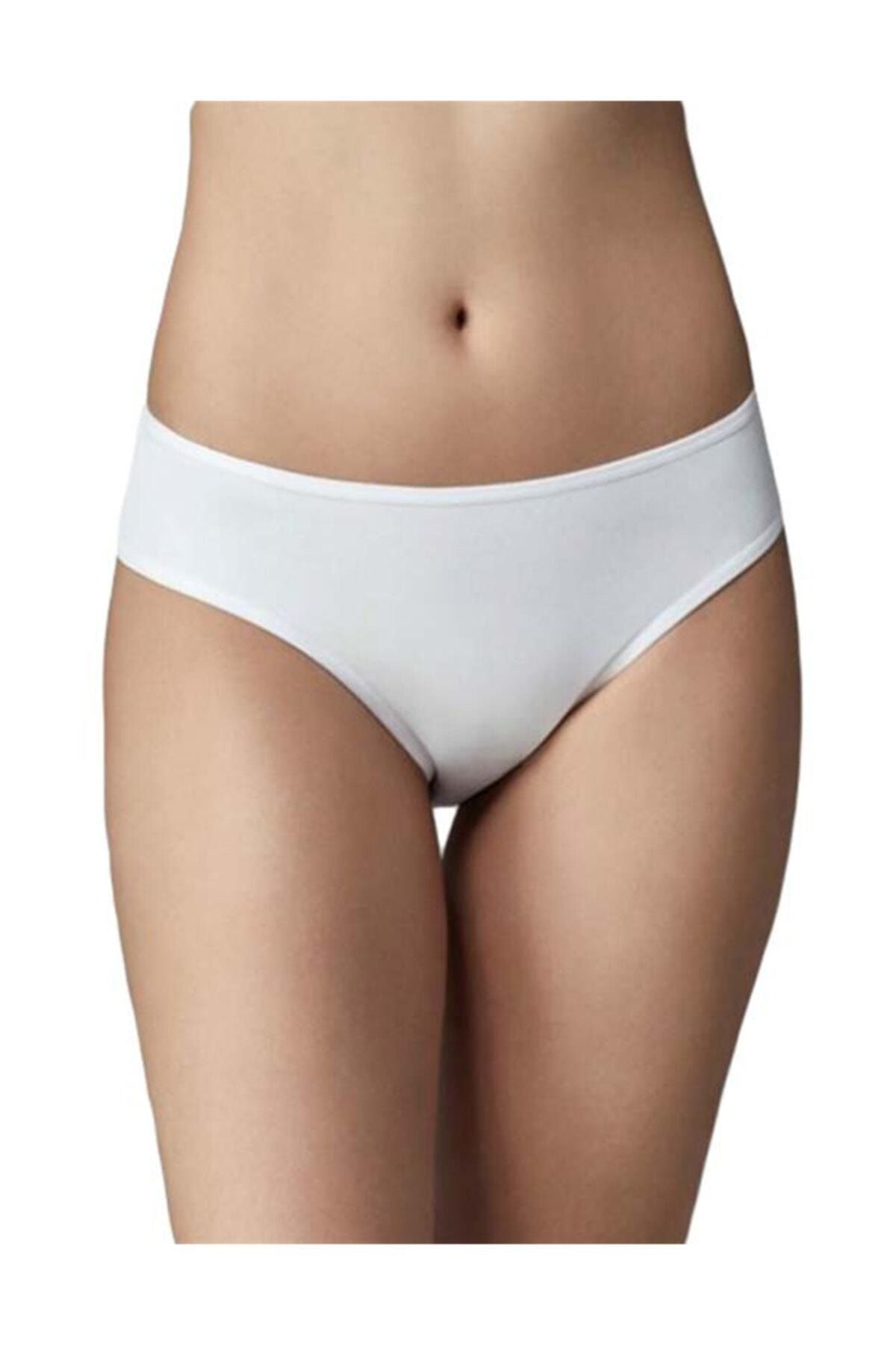 QEN Kadın Beyaz Bambu Yüksek Bel Kadın Slip Q - En 3'lü