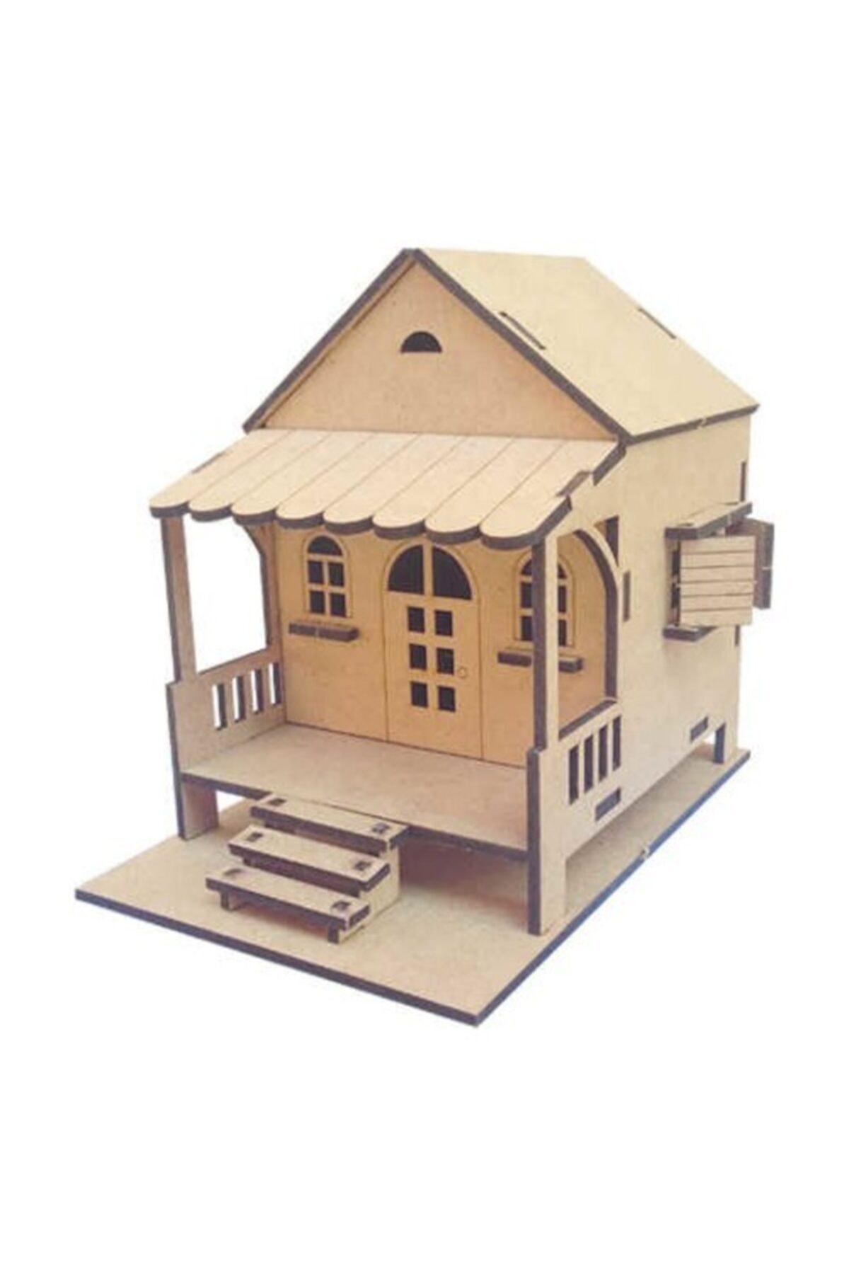 Okutan Hobi Mk2 Merdivenli Ev Maketi Ahşap Obje Kod:mk2