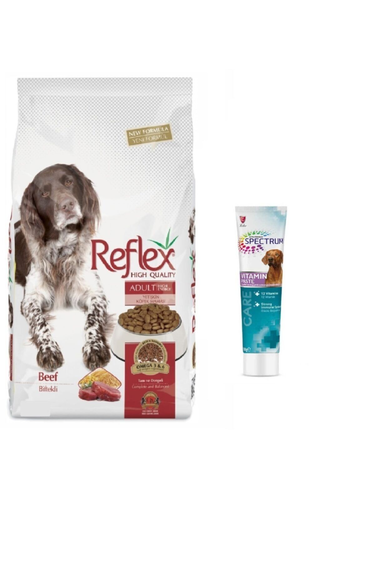 Reflex Yüksek Enerjili Biftekli Yetişkin Köpek Maması 15 Kg  Spectrum Multivitamin