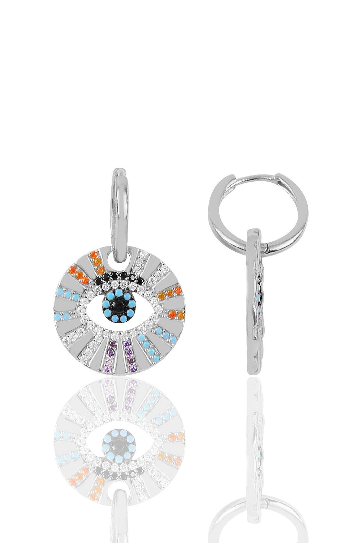 Söğütlü Silver Gümüş Rodyumlu Zirkon Taşlı Aura Küpe