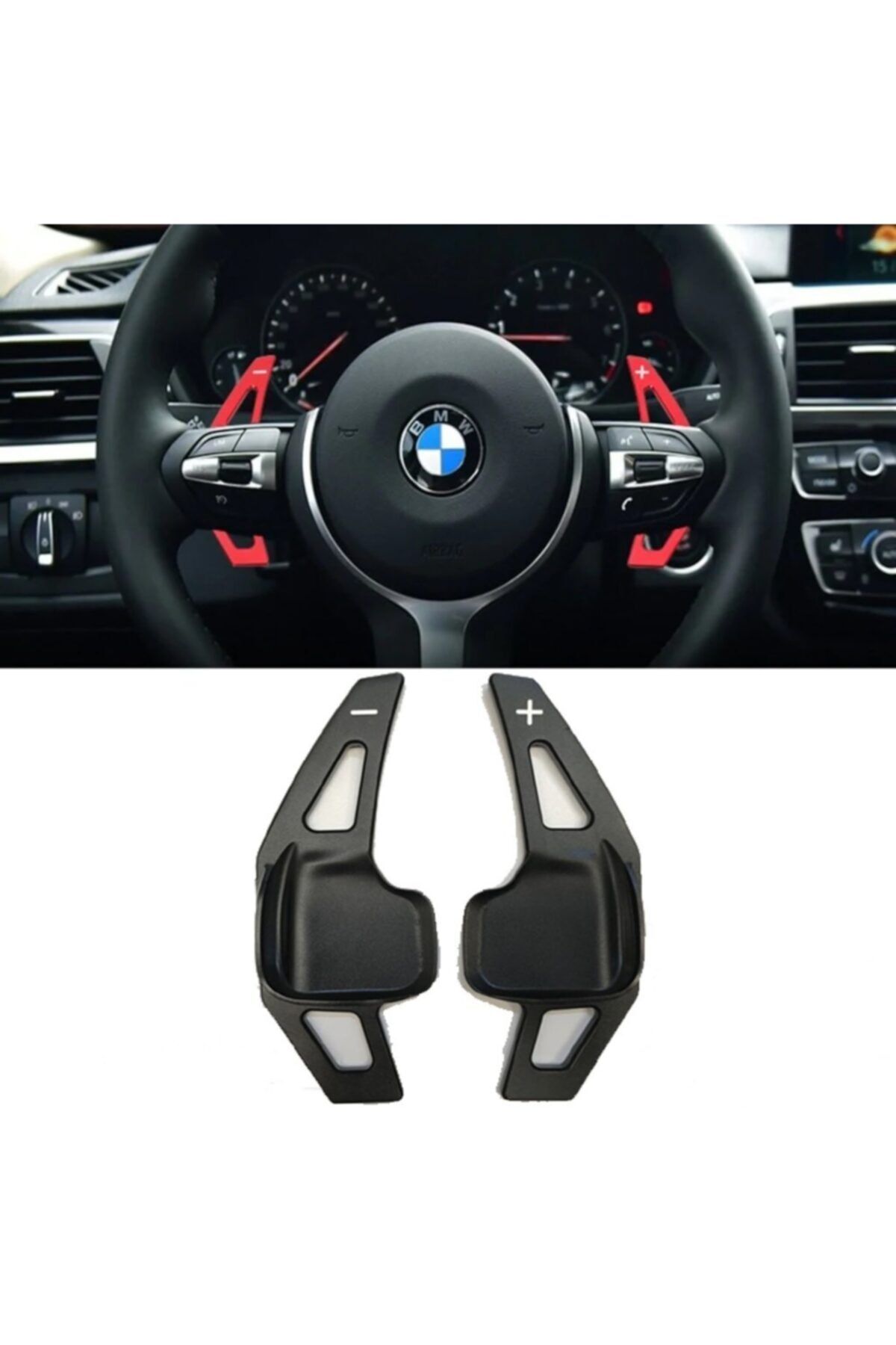 Universal Bmw 3 Seri F30 M Direksiyon F1 Vites Kulakçık Paddle Shift Kırmızı