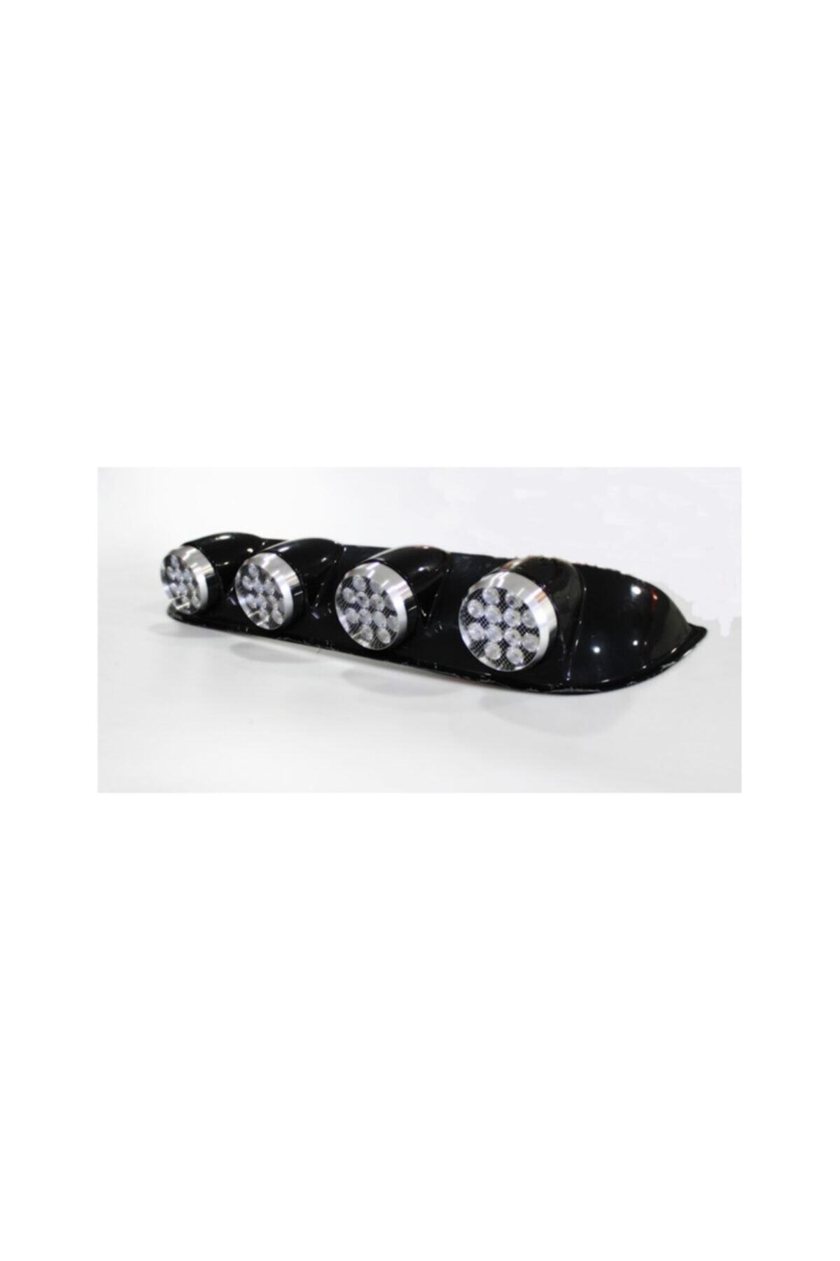 Universal Off Road Tavan Sis Lambası Seti Yuvarlak 4lü Ledli Siyah