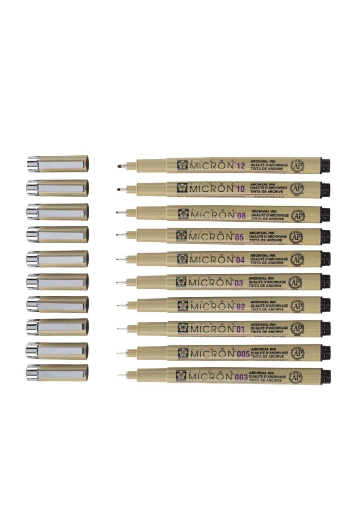 Sakura Pigma Micron Teknik Çizim Kalemi Tam Set 10'lu