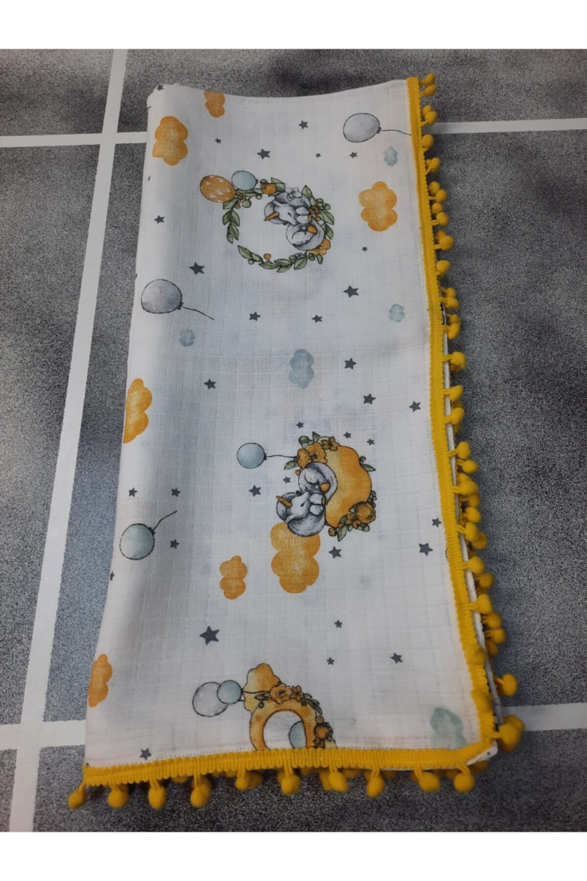 Sedef tuhafiye Ponponlu Müslin Bez 90.100 Cm