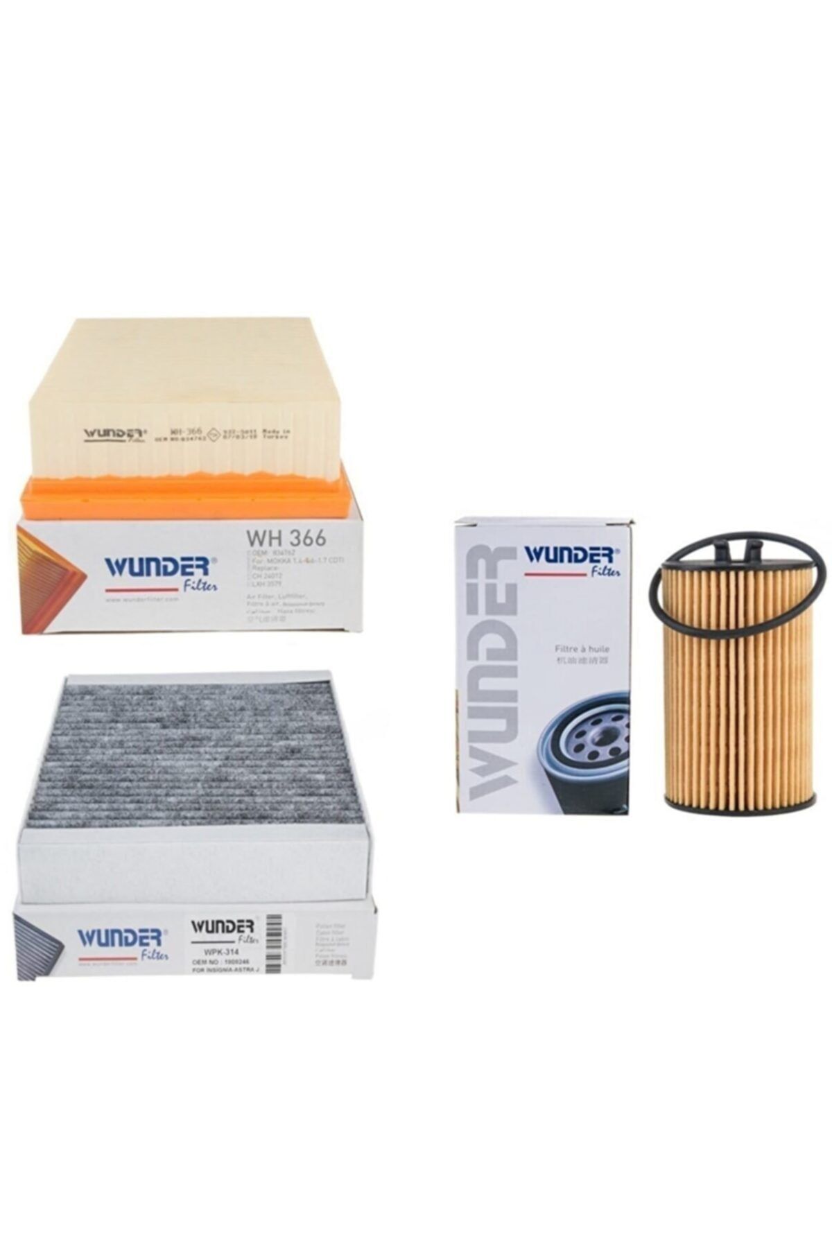 WUNDER FILTER Chevrolet Trax 1.4 Benzinli Periyodik Bakım Seti