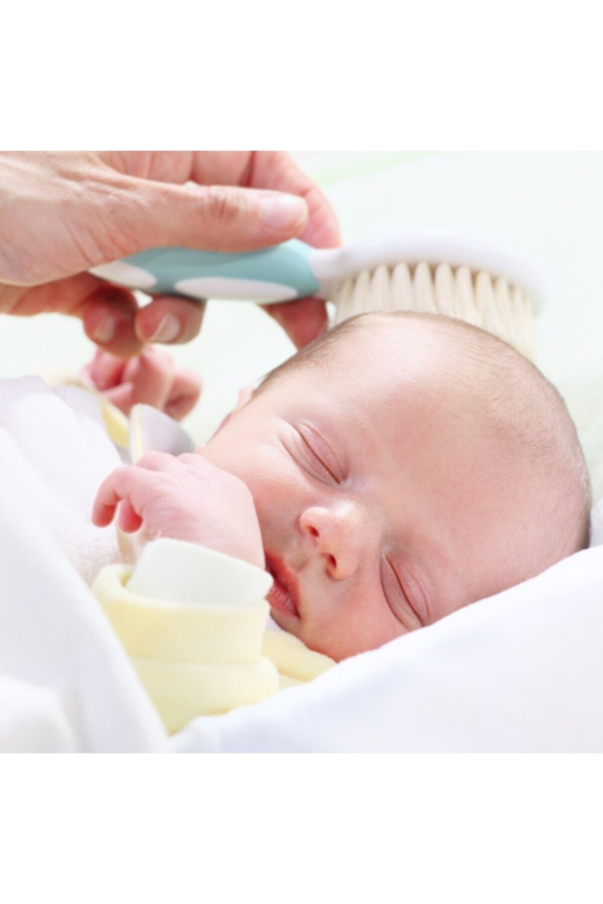 Sevi Bebe Mavi Renkli Naturel Fırça Tarak Seti