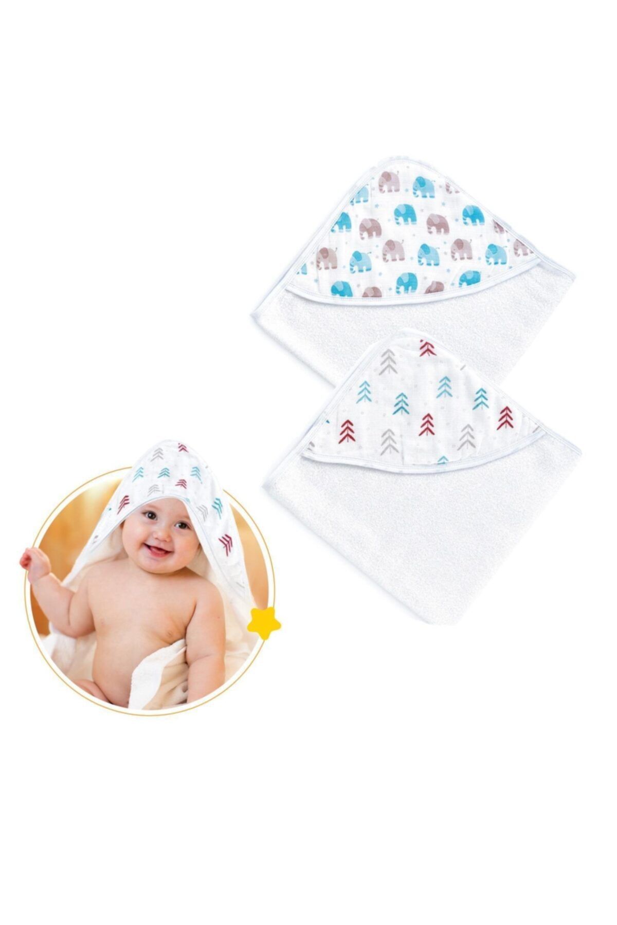 Babyjem Bebek Banyo Havlusu Keseli 042 Fil