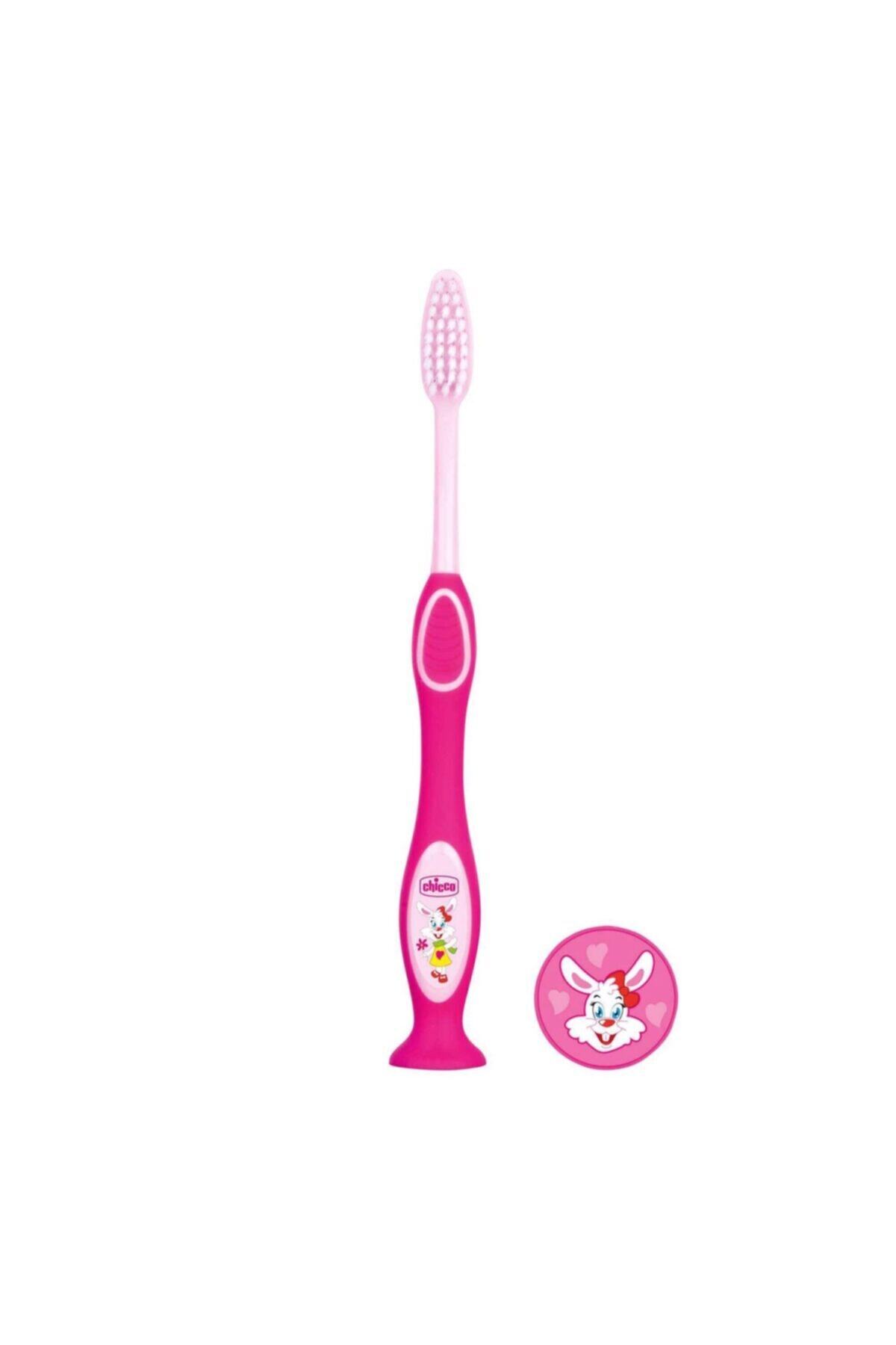 Chicco Pembe Renkli Tavşanlı Süt Dişleri Için Diş Fırçası 3-6 Yaş