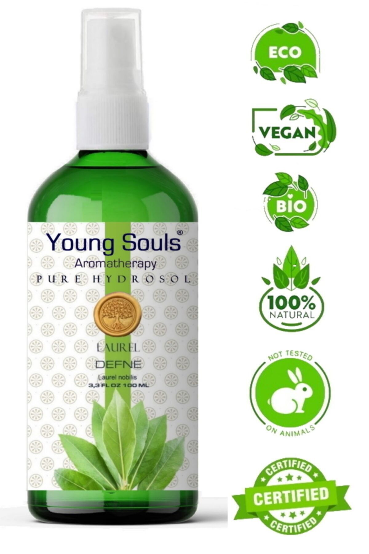 YOUNG SOULS Laurel ( Defne ) Hidrosol Pure Natural 100 ml