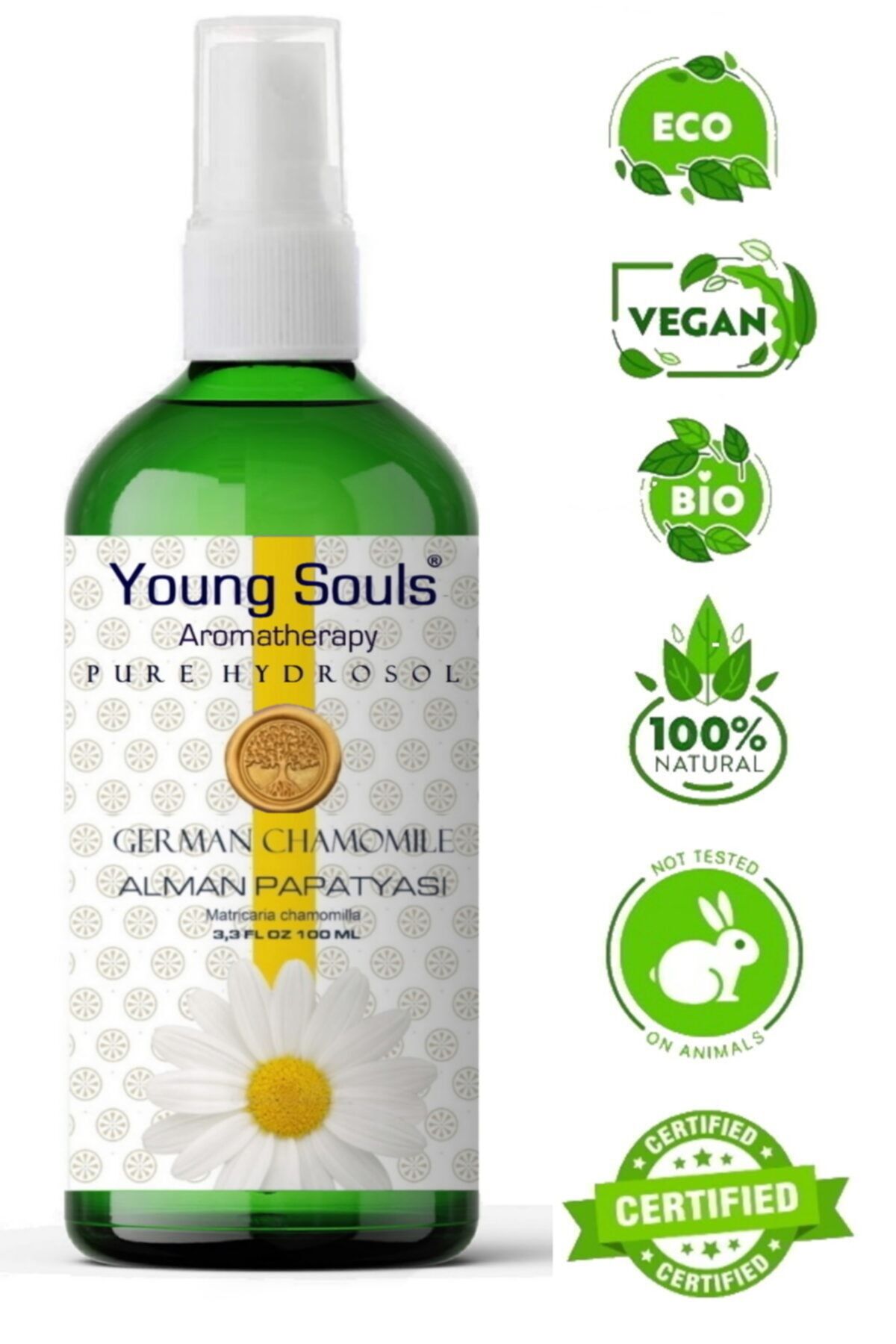 YOUNG SOULS German Chamomile ( Alman Papatyası ) Hidrosol Pure Natural 100 ml