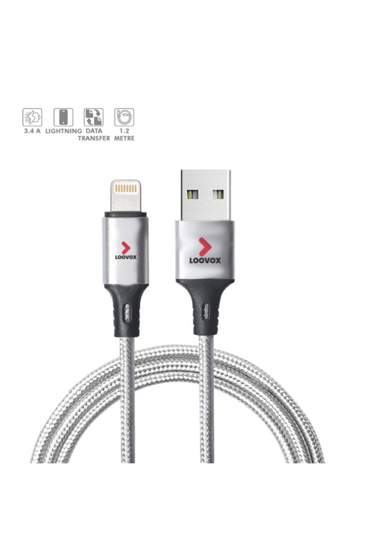 LOOVOX Iphone 7 8 Plus X 11 12 Pro Uyumlu Lightning Şarj Aleti Cihazı Kablosu Örgü Hızlı Şarz Kablo