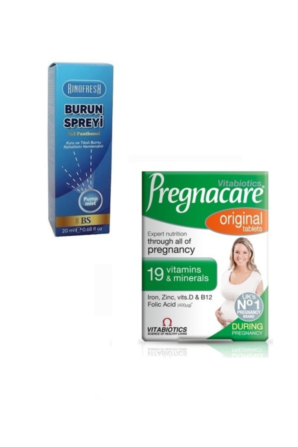 RINOFRESH Panthenol Burun Spreyi 20 Ml+ Pregnacare Original (hamileler Için) 30 Tablet