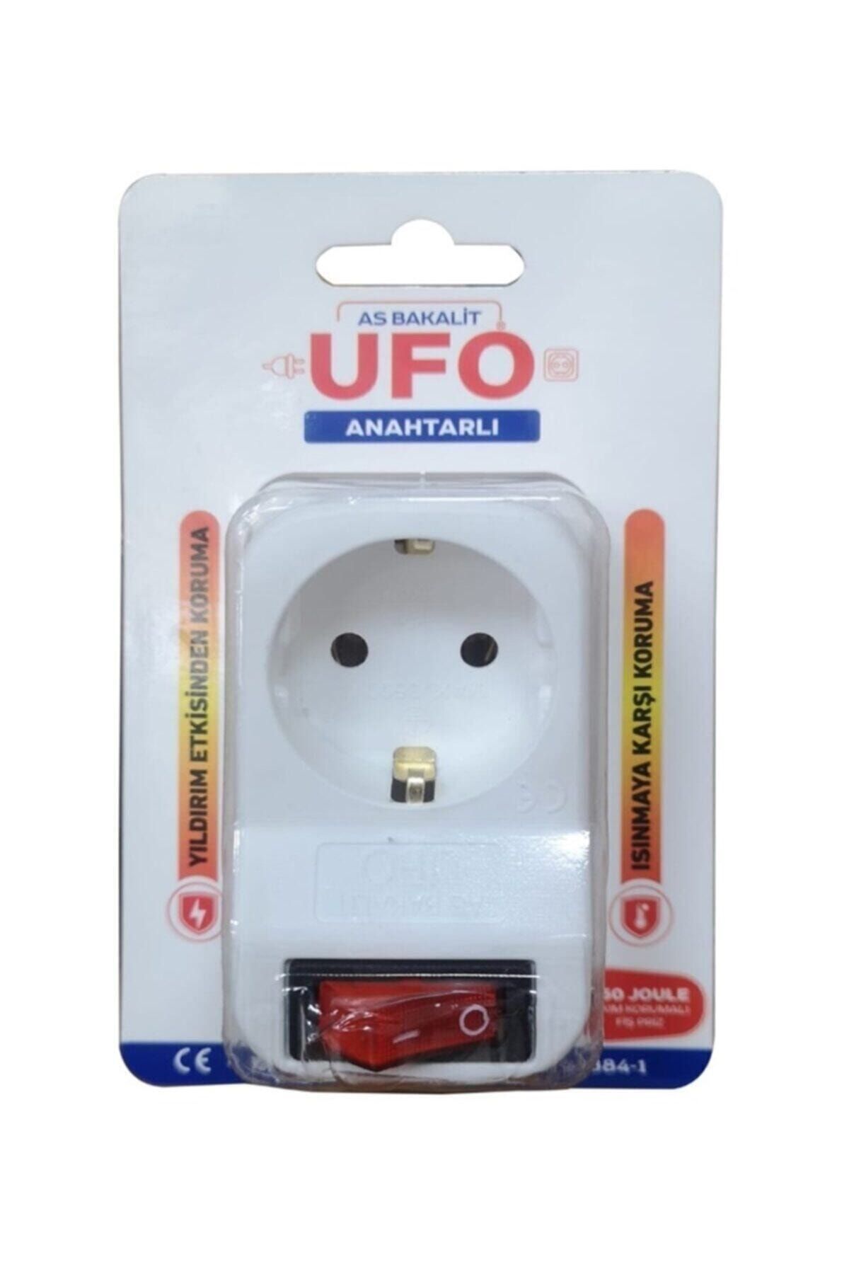 As Bakalit Ufo Anahtarlı Akım Korumalı Priz