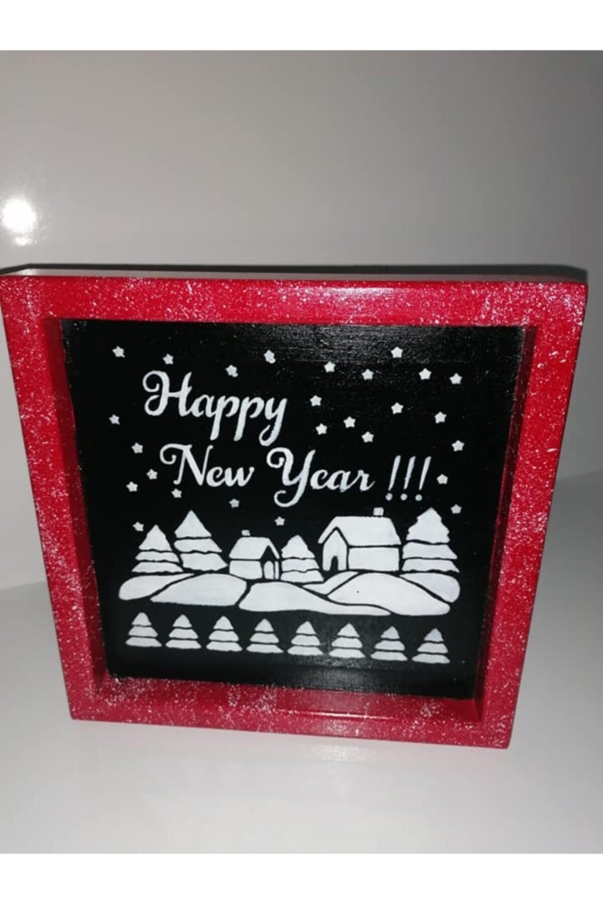 DERYA DESİNG ART Ahşap Yılbaşı Temalı Pano