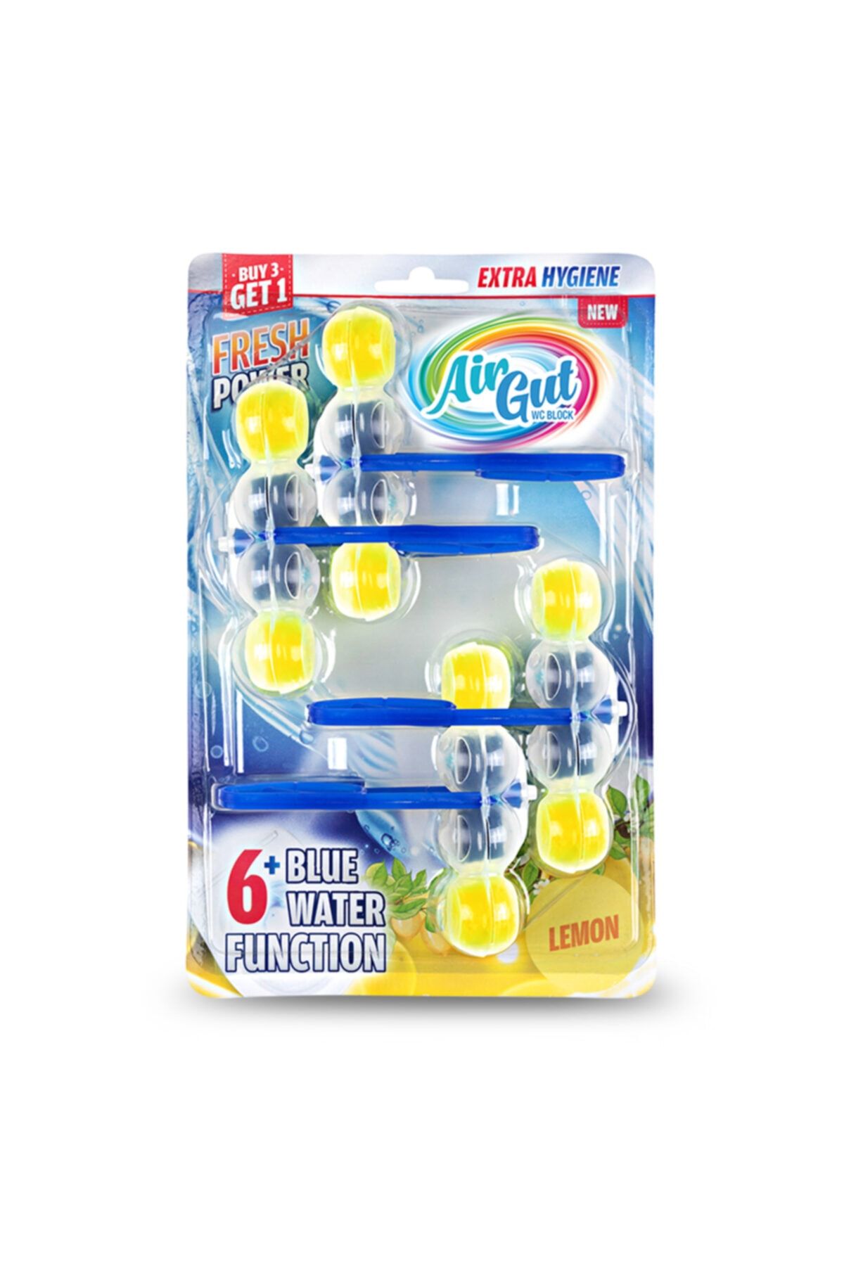 AirGut Air Gut Mavi Sulu 4’lü Kokulu Klozet Wc Blok (LİMON)