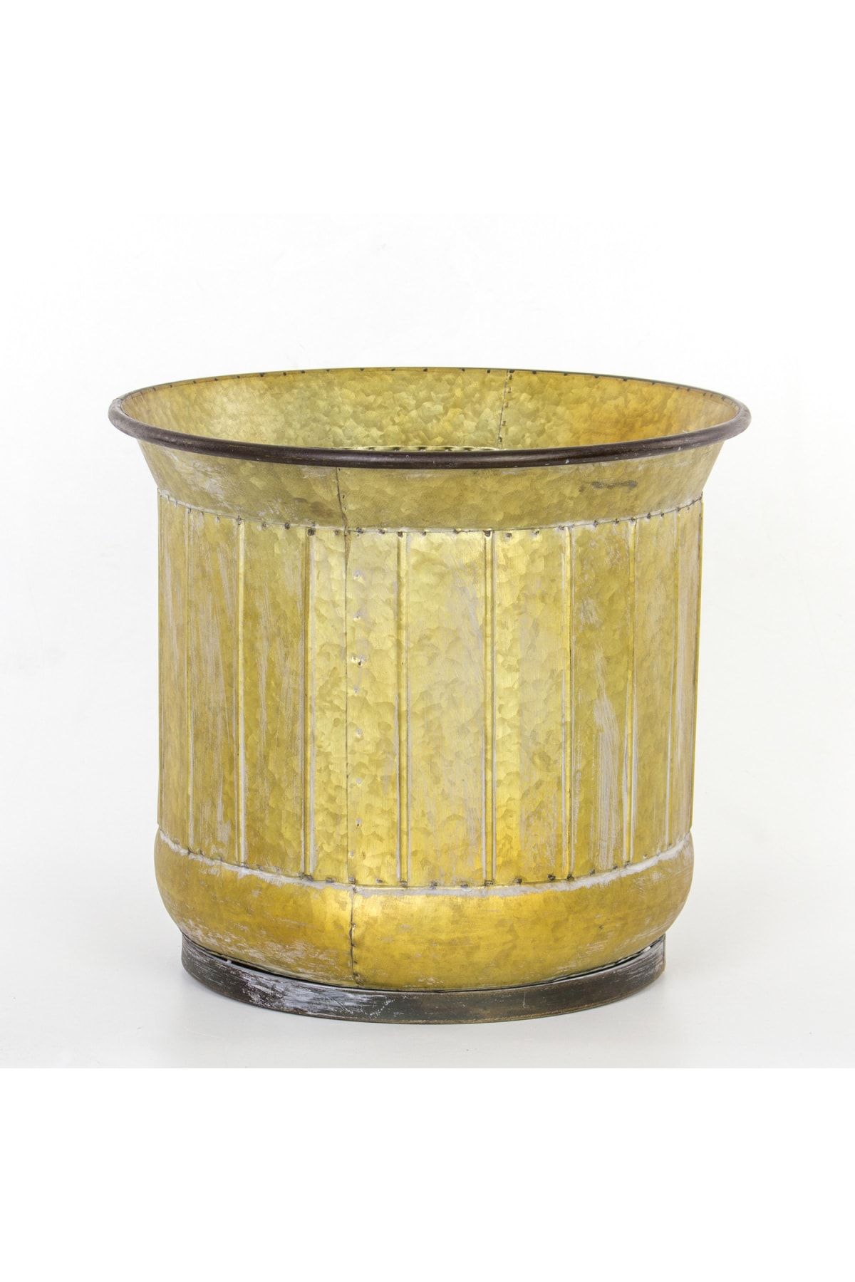 Euro Flora Dekoratif Yuvarlak Metal Çiçeklik (gold) 39,5x36 Cm