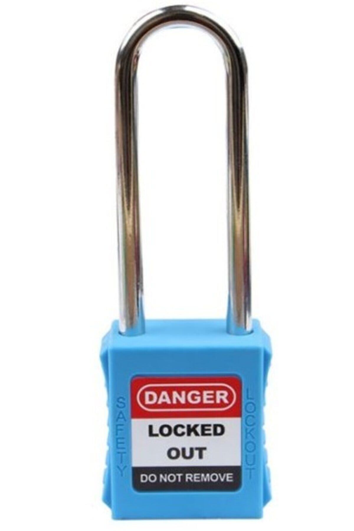 Locksan 76mm Uzun Çelik Çene Emniyet Asma Kilit (mavi)