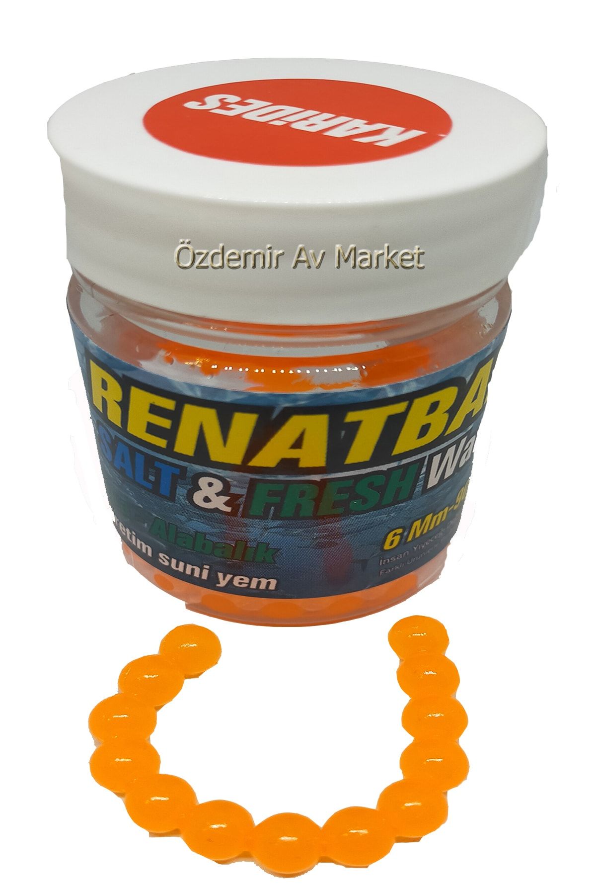 RENAT CARP Deniz Ve Tatlı Su Levrek Çupra Alabalık Havyar Silikon Yem Karides Kokulu 6 Mm (90 Adet)