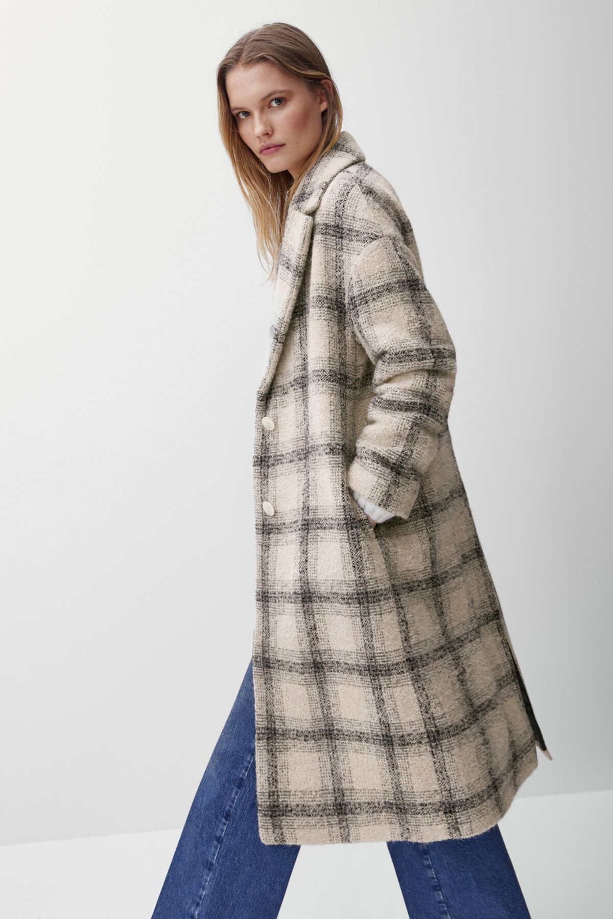Massimo Dutti Kareli Oversize Kaban