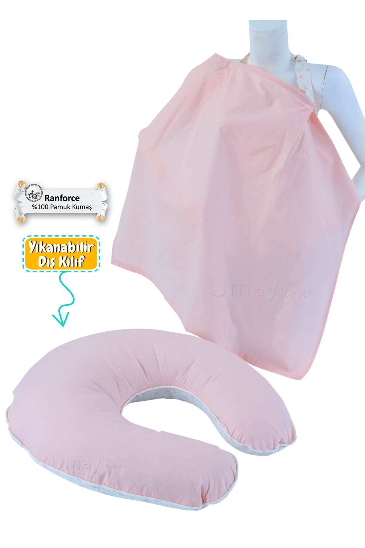 Umaybebek Emzirme Yastığı Emzirme Önlüğü Set
