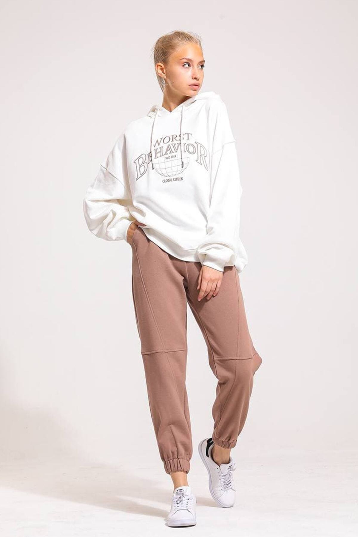 LoisLeins Baskılı Kapüşonlu Oversize Eşofman Takımı