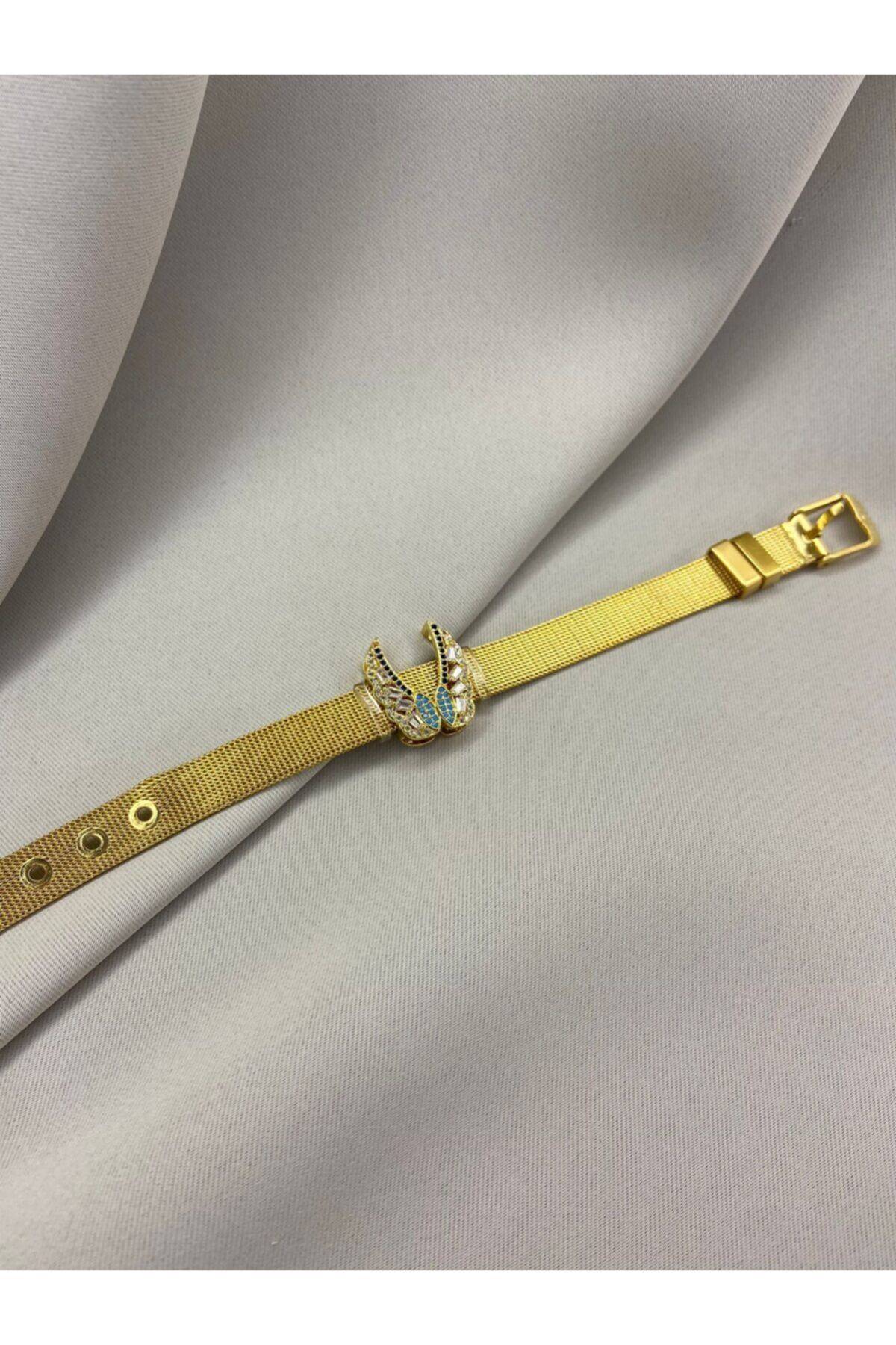 Everglow Jewelry Melek Figürlü Altın Kaplama Hasır Bileklik Çelik